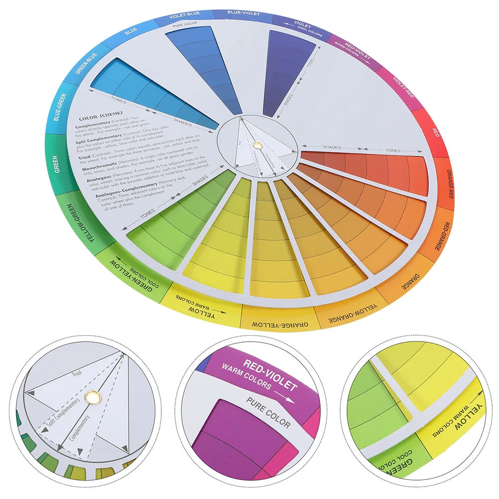 

4pcs Learning Watercolor Wheel Craft Class Teaching Tool For Makeup Blending Painting Standard Chart For Artists