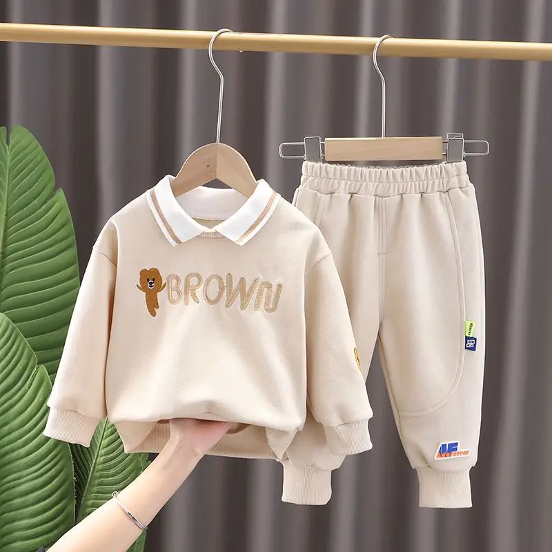 

Children's wear, boys' spring hoodie set, stylish 2025 new spring and autumn clothes for young and handsome boys