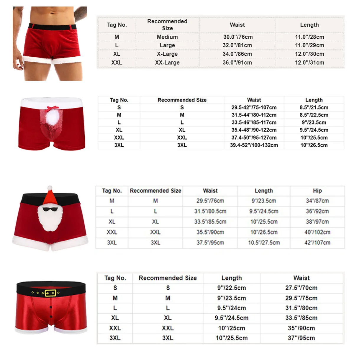 Mens Christmas Boxer Shorts Funny Xmas Underwear Velvet Santa Claus Costume Bulge Pouch Holiday Briefs Shorts Lingerie Clubwear