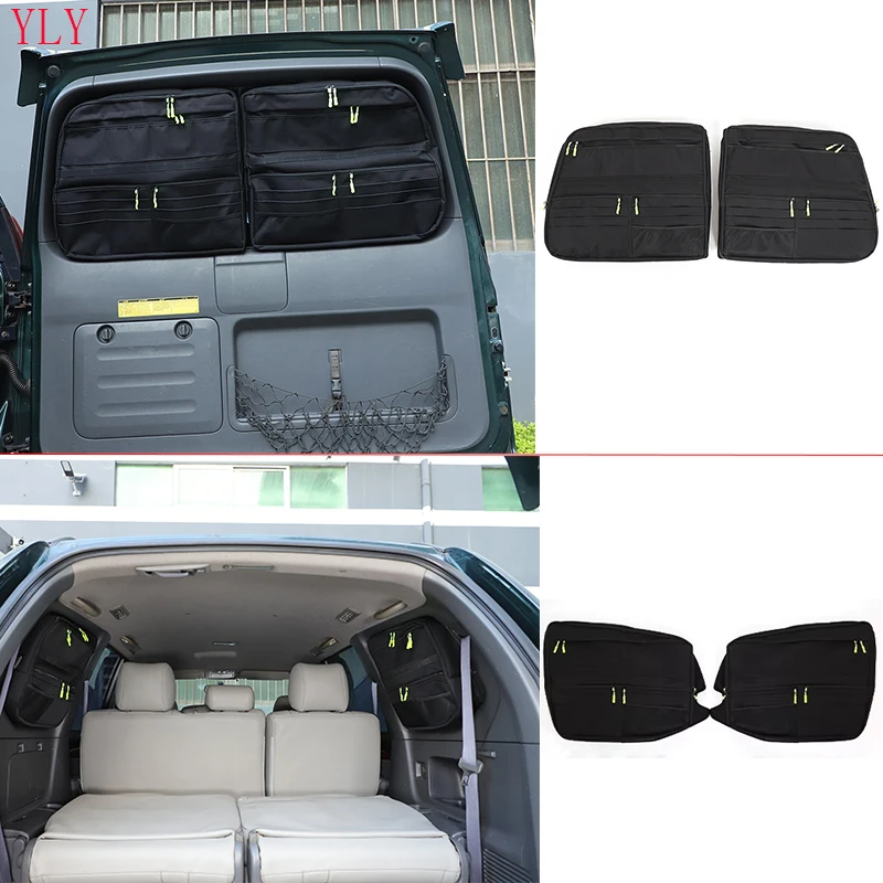 

For Toyota Land Cruiser Prado FJ120 Oxford cloth black car tailgate side window tool storage bag storage box interior accessorie