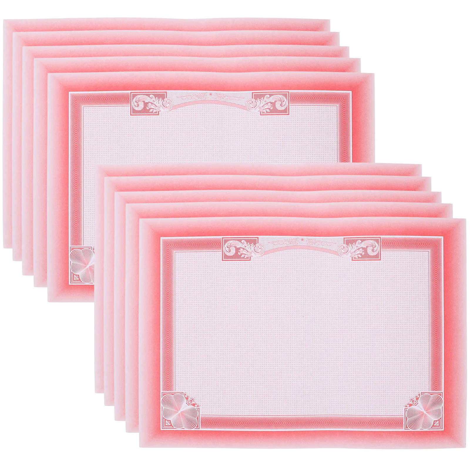10Sheets Certificate Inner Paper Printable Blank Diploma Papers Smooth Floral Border for Award Ceremony Graduation