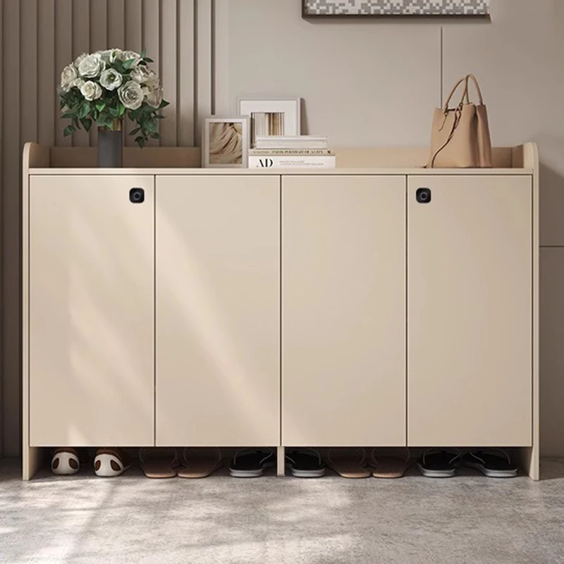 النعال الخشبية خزانة الأحذية التخزين المنظم عرض المحمول غرفة المعيشة الحديثة رف الأحذية العمودي موبليس أثاث الفندق #5