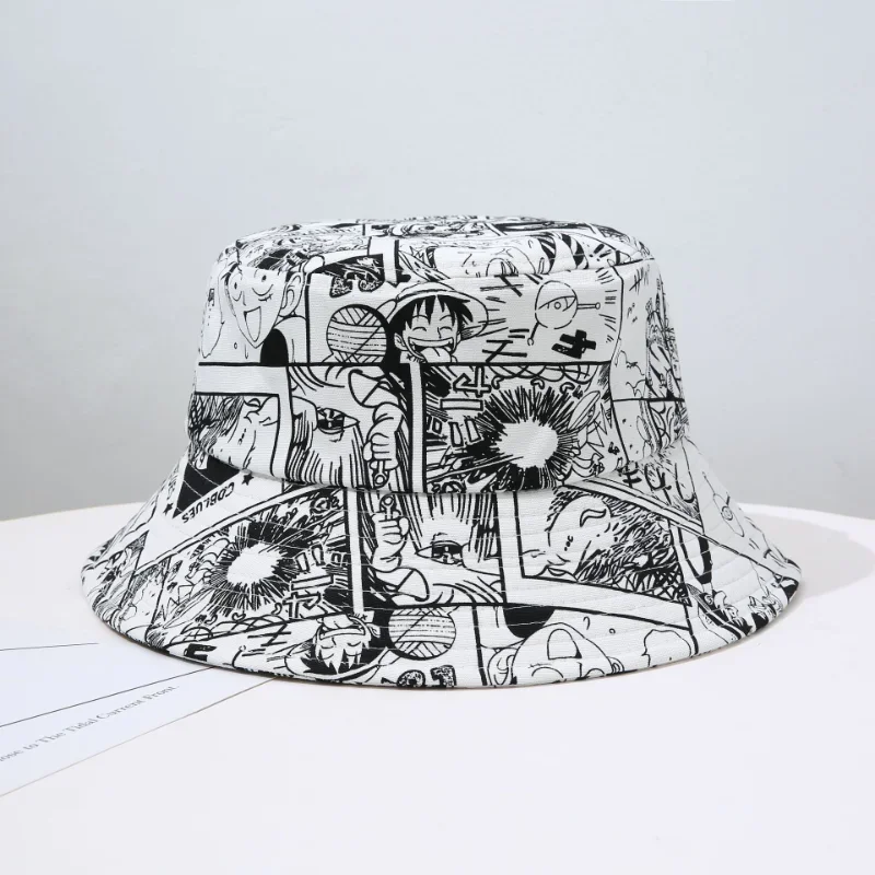 ONE PIECE Luffy Bucket Hat Summer Men Women Hawaii Fisherman Hat Fashion Hip Hop Street Panama Hat Outdoor Sun Cap Bob Hat Gift