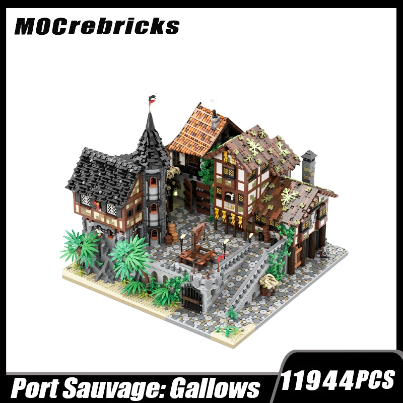 MOC-164139 Pirate City Middle Ages Hanging Mount Building Modularization Building Blocks DIY Model Toys Bricks Kid Classic Gifts