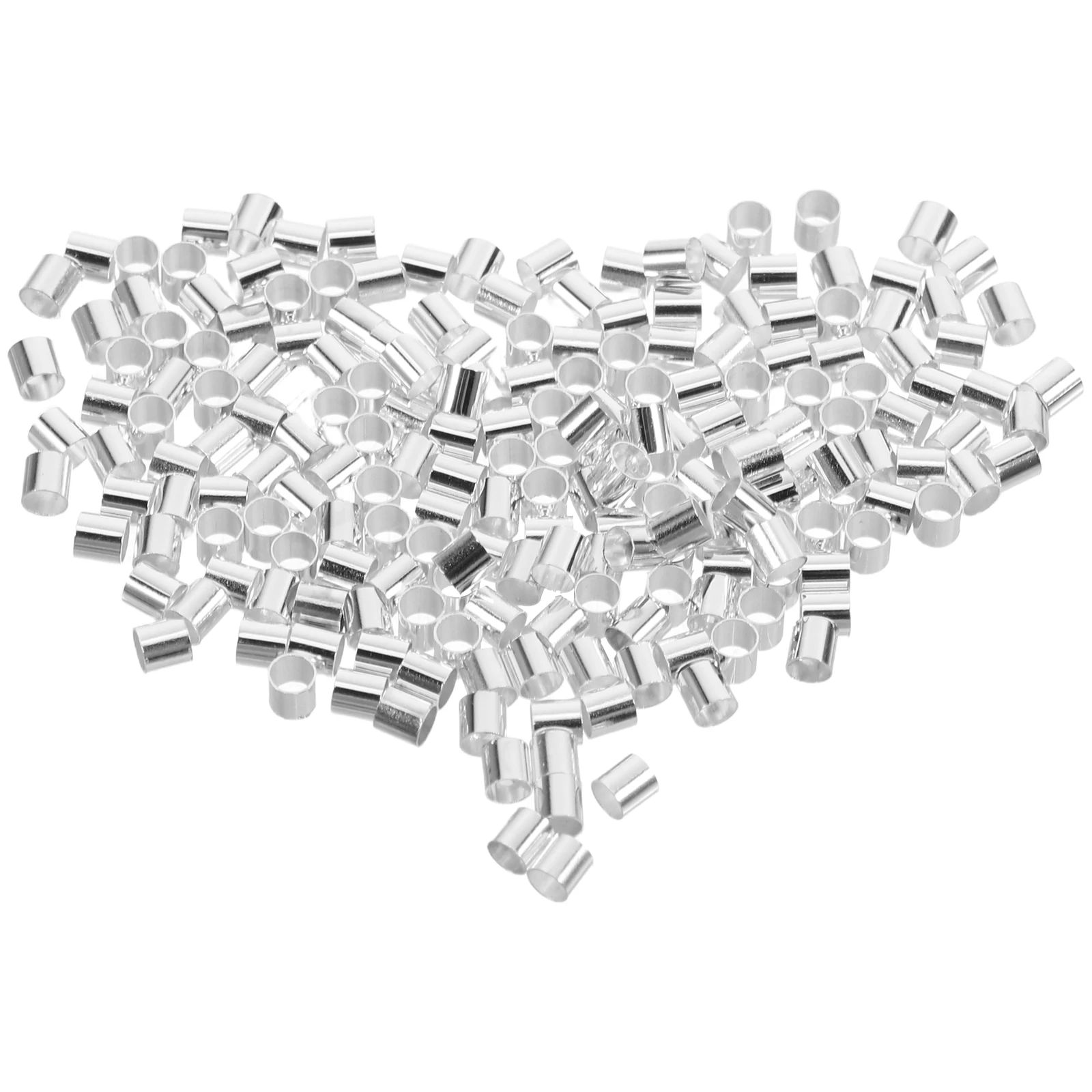 

500 Pcs Copper Positioning Tube Crimp Beads Durable Secure Jewelry Making Bracelet End Caps Metal Spacers Cord Ends