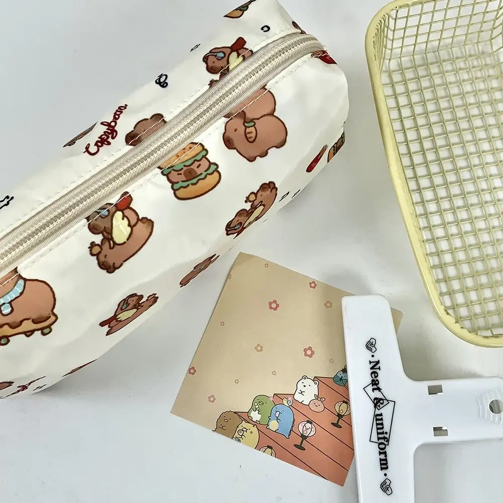 Cute Multifunctional Pen Bag Large Capacity Capybara Pencil Case Stationery Organizer Gift