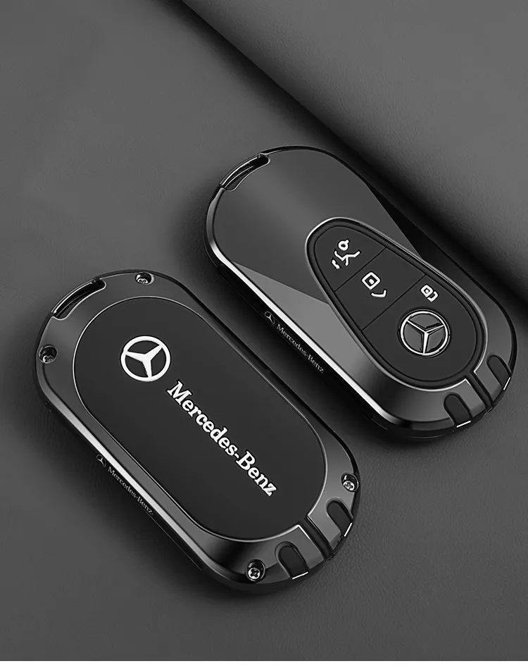 Metal+Silicone Car Key Case Cover Shell Compatible with Mercedes Benz C S Class W223 W206 S260 S350L S400L S450L S500L S480 S580