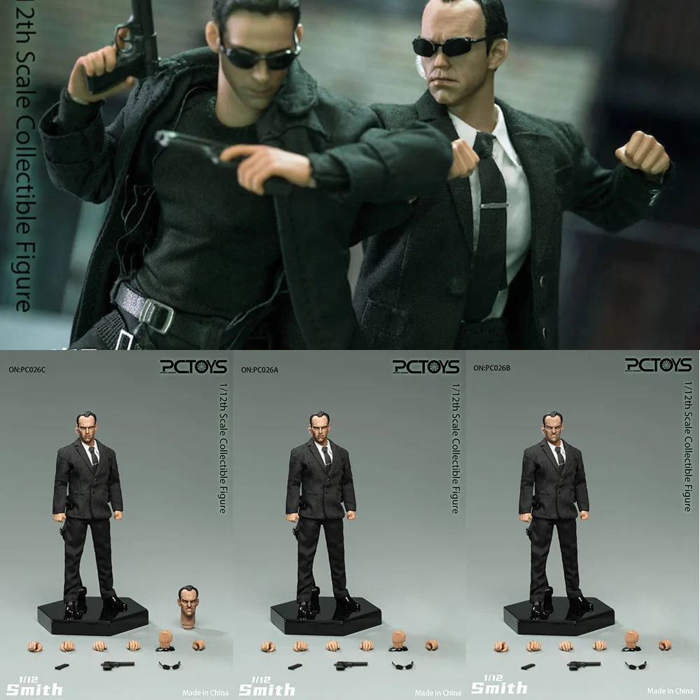 

In Stock PCTOYS PC026 1/12 Scale Collectible MIni Male The Matrix Agent Smith 6 inches Solider Action Figure Model toys for Fan