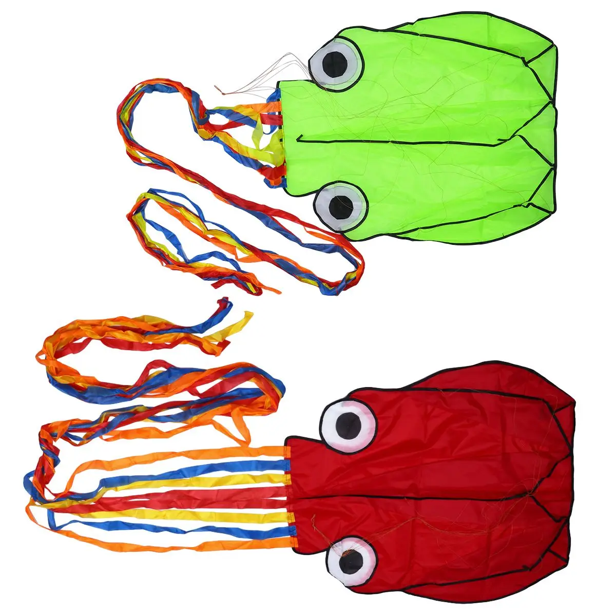 Cometa de pulpo suave, 2 uds., diseño colorido y elegante, pipas sin marco para niños, juguete al aire libre, familia, playa, volando