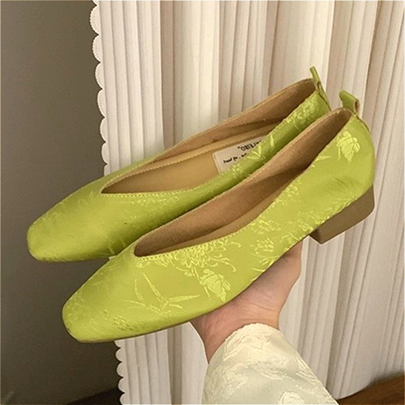 

Балетки на плоской подошве в этническом стиле с принтом в стиле ретро, женские модные туфли Мэри Джейн с квадратным носком, удобные сандалии на мягкой подошве на плоской подошве