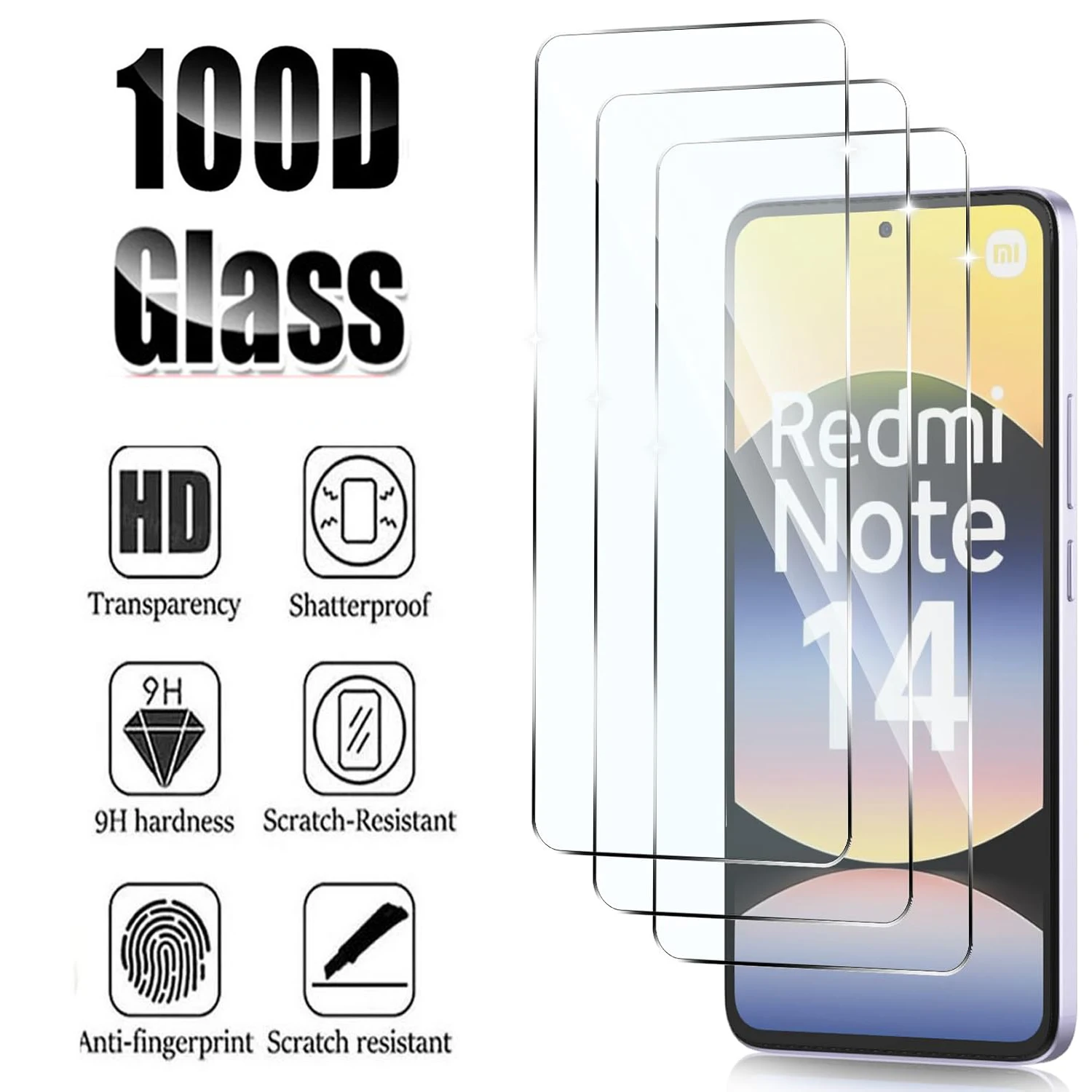 For Xiaomi Redmi Note 14 4G/5G 2/4pcs HD Tempered Glass Film