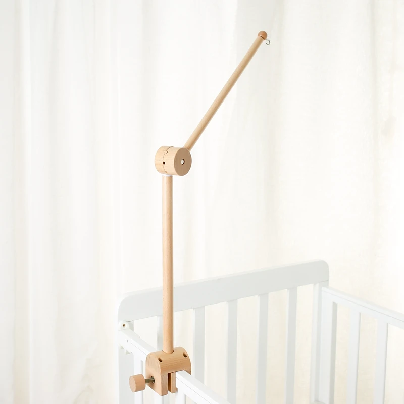 Baby Rattle Bed Bell Toys 0-12Months Bracket Wooden Mobile Newborn Crochet Bed Bell Hanging Toys Holder Bracket Infant Crib Toys