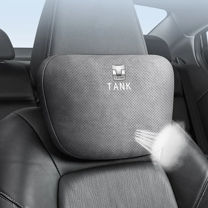 

Suede Car Headrest Neck Support Seat Pillow Cushion for Great Wall GWM Tank 300 City 300 Border 400 500 PHEV 800 700 Accessories