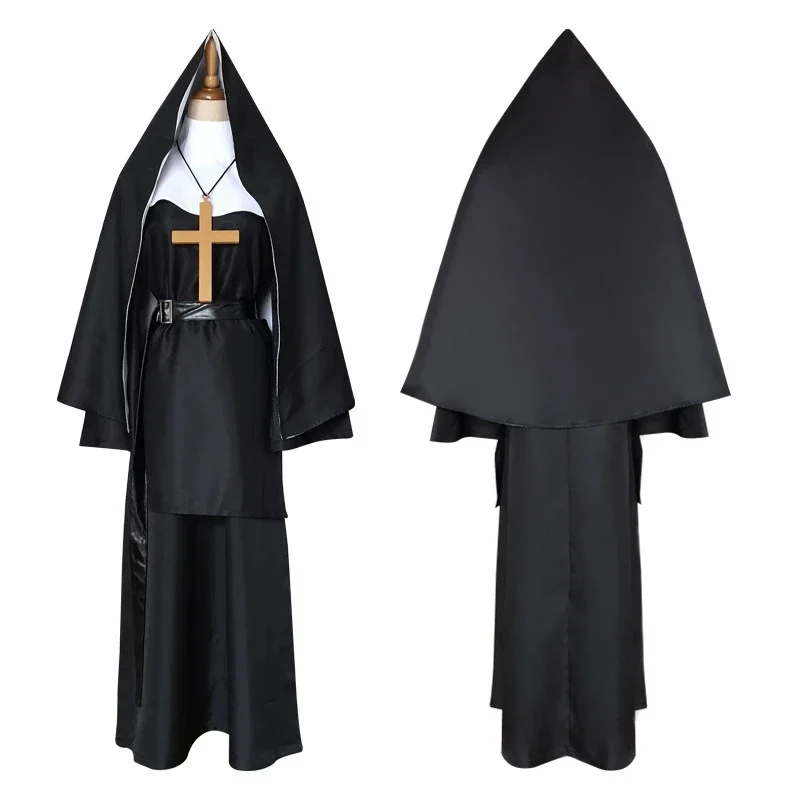 Adult Women The Nun Halloween Cosplay Costume Sister Irene Priest Cosplay 2021 Horror Films The Conjuring Party Clothing