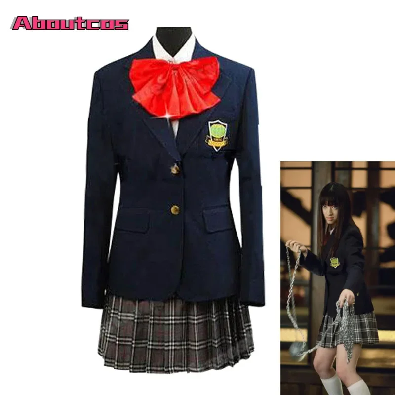 Aboutcos Kill Bill Gogo Yubari 일본 여고생 코스프레 할로윈 의상, 할로윈 영화 JK 유니폼, 여성 코스튬