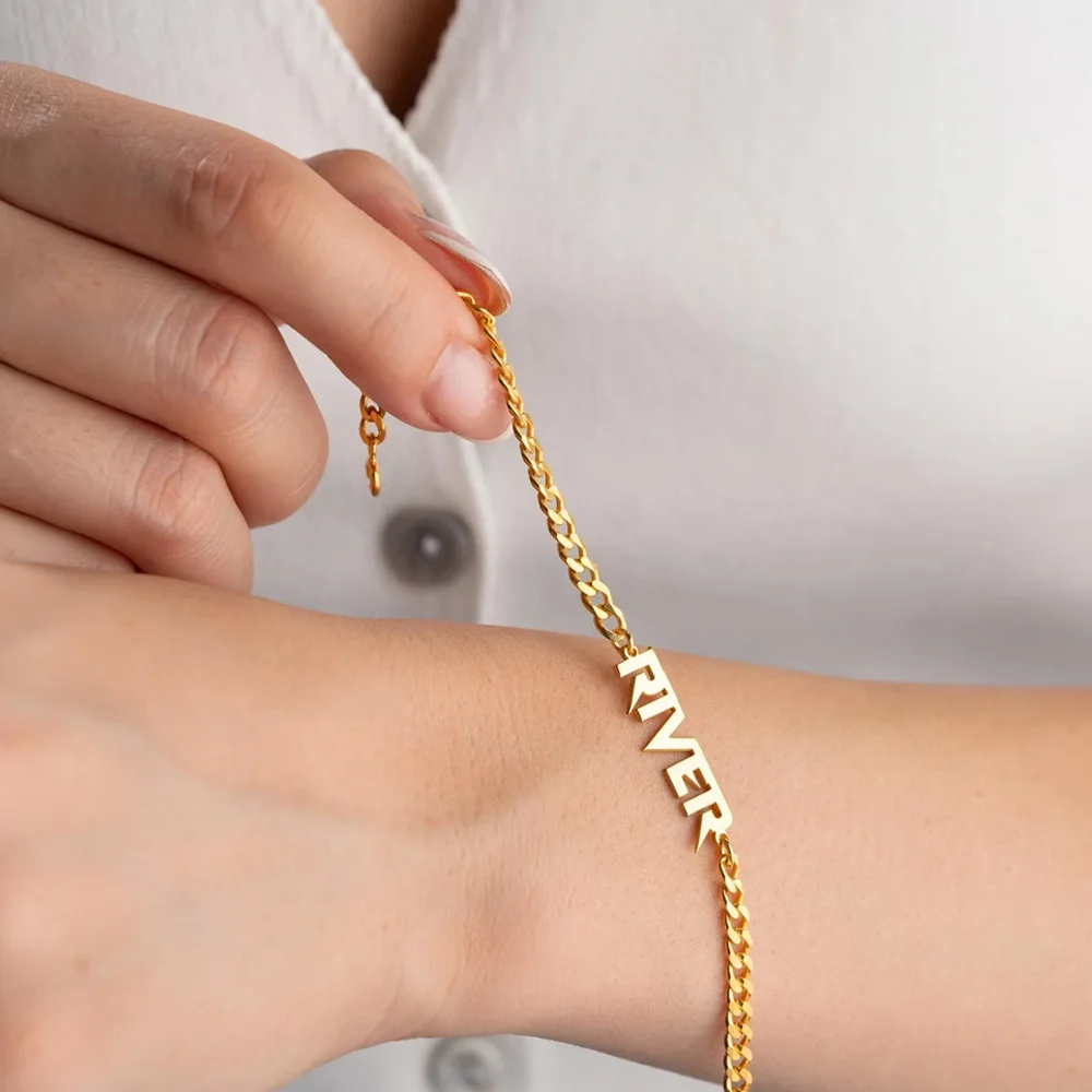 

Custom Name Cuban Chain Bracelet For Men Women Punk Trend Personalized Nameplate Hand Chains Stainless Steel Bracelet Jewelry