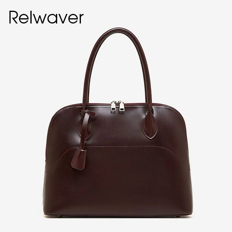 

Relwaver women handbag genuine leather shell bag fashion women shoulder crossbody bag commuting ladies big bag 2026 spring