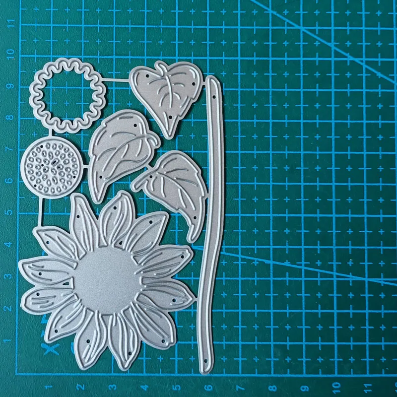 Troqueles de corte de Metal con flor de girasol, molde para decoración de álbumes de recortes, tarjetas de papel, molde artesanal, plantilla perforadora de hoja, plantillas en relieve