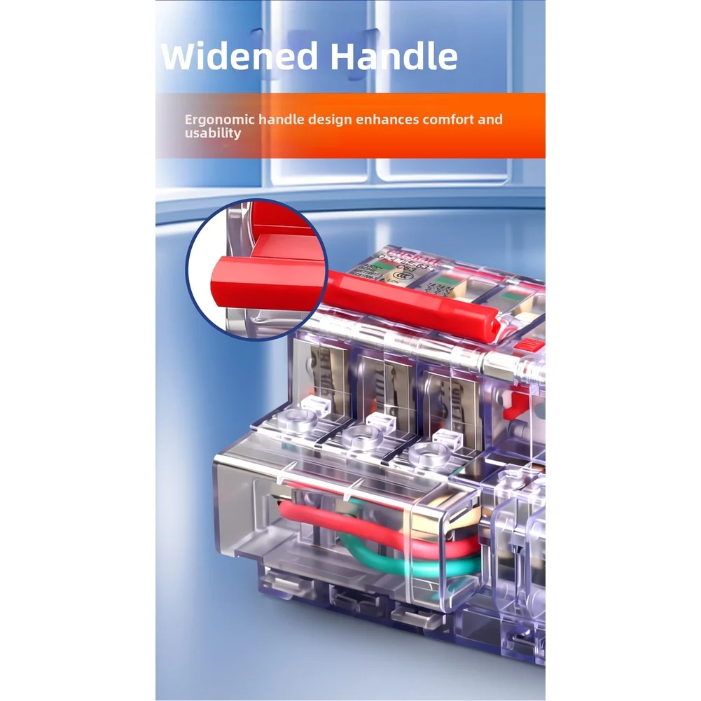 1pc Transparent Leakage Protector Switch DZ47LE63A Overload Short Circuit Protection Air Switch 3P Leakage Circuit Breaker