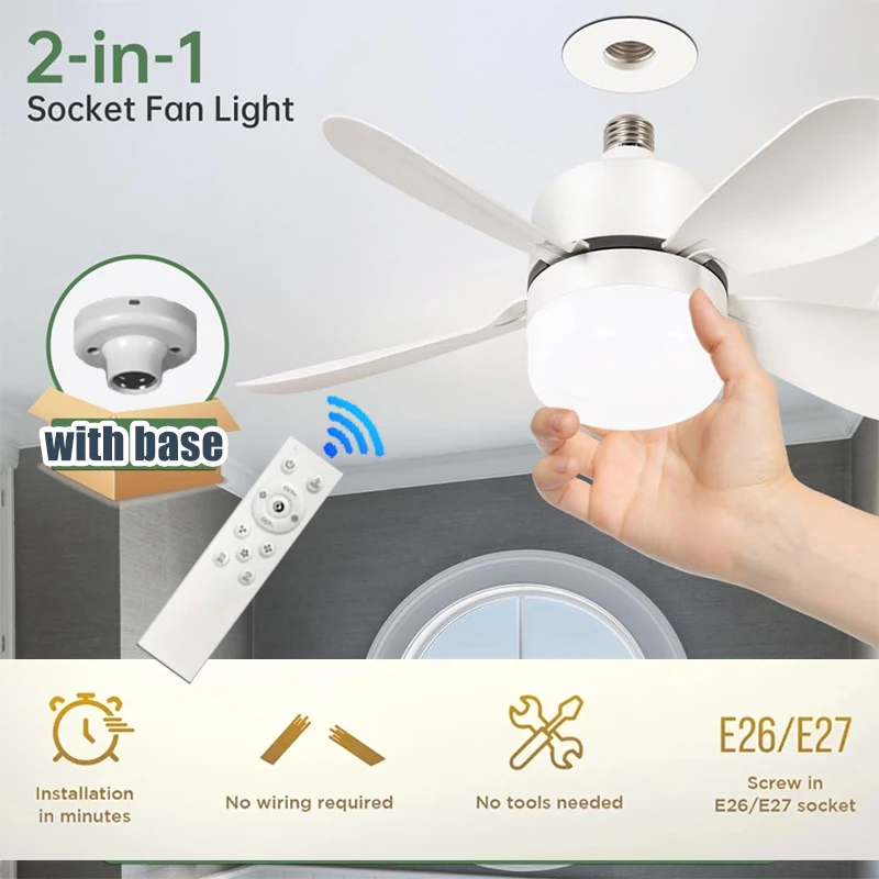 Ceiling Fans with Lights 16 Inch Fan Light With Remote Control Dimmable Noiseless White Ceiling Fan for Kitchen Office Bathroom