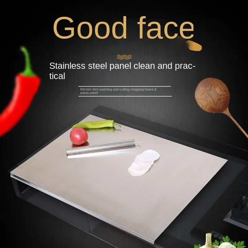 Multifunctional 304 Stainless Steel Chopping Board for Home Baking and Cooking with  Cutting Guides and Measuring Ruler