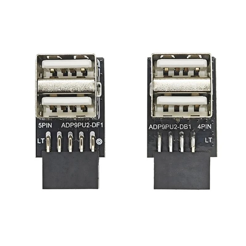 

High Speed Data Transfer 9 Pin to USB 2.0 Female Front Panel Sockets to 9Pin Mainboard Header Extension Adapter for PC