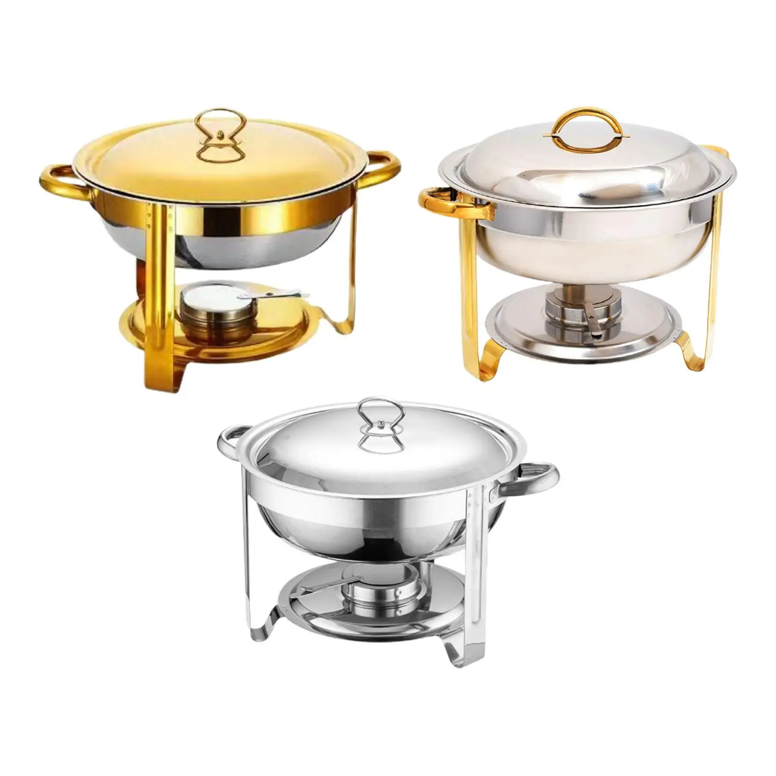 

Commercial Chafing Dish Can Serve 3-4 People Round Catering Warmer Server