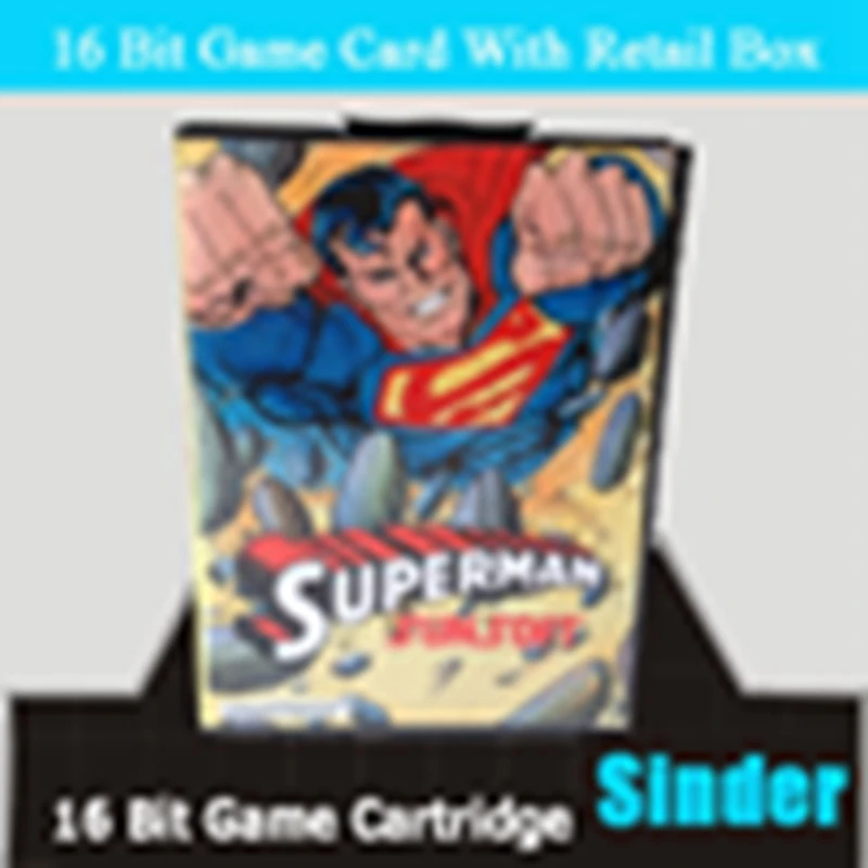 Cartucho de jogo Superman MD com caixa dos EUA para sistema Sega Megadrive Genesis de 16 bits