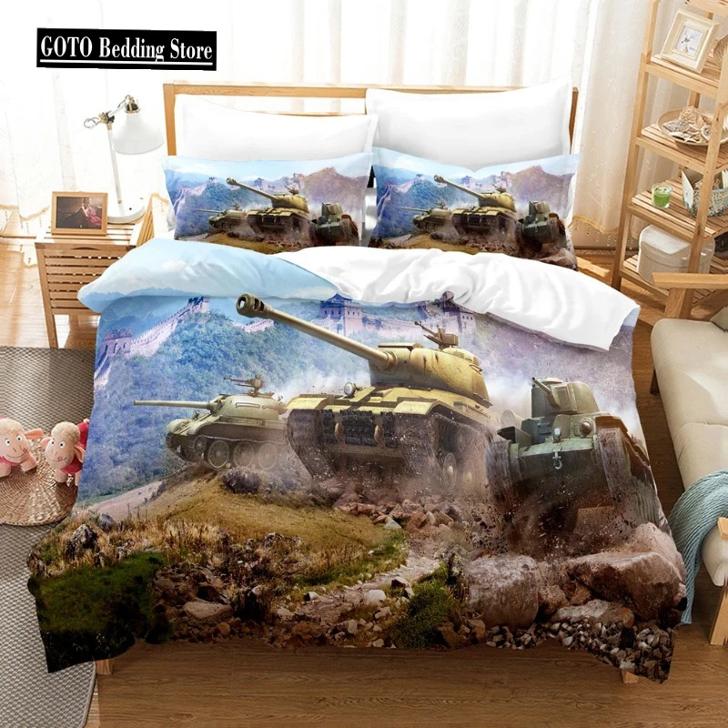 

3D Print Tank In War Time Duvet Cover Sets Kids,twin Full Queen King Bedroom Set Home Textile Housse De Couette Bed Cover Set