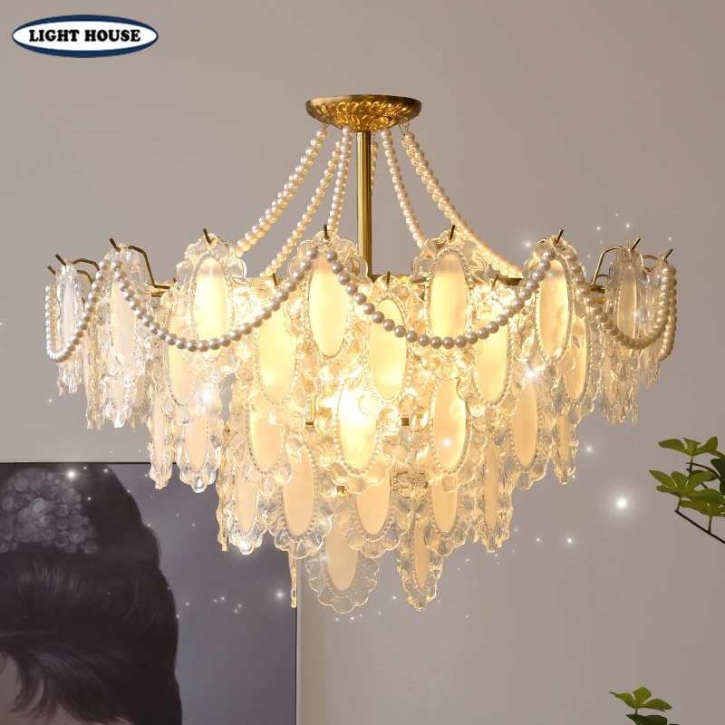 Modern LED  warm crystal chandelier bedroom  chandelier living room lamp kitchen ceiling chandelier villa home decoration lamp