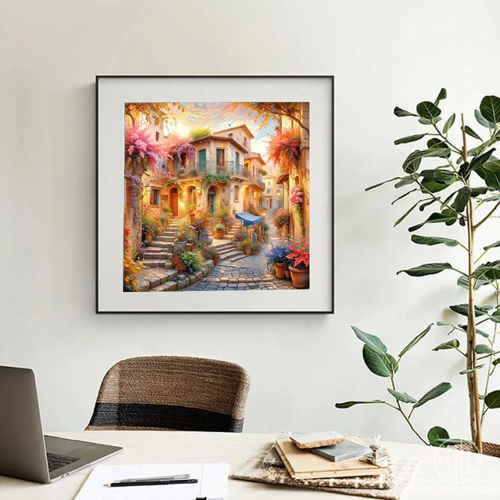 Huacan New Arrivals Diamond Mosaic House Landscape Embroidery Art Gift Set Home Decorative Rhinestone Pictures view 3