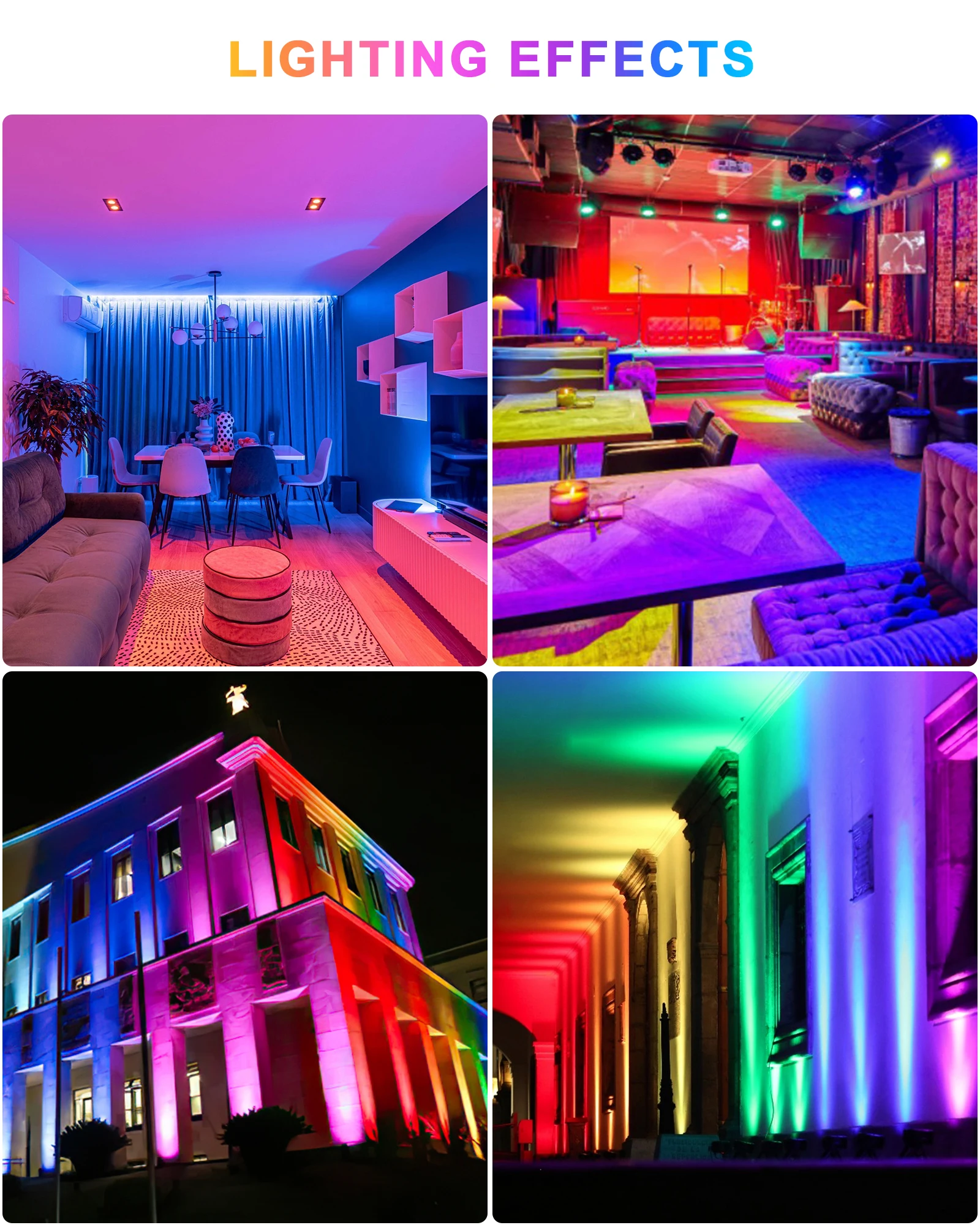 U'King 4 قطعة 120 واط جدار غسل ضوء بار 336 RGB المصابيح أضواء للمسرح 7000lm أضواء غسالة الجدار للمنزل ملهى ليلي حفل زفاف العرض