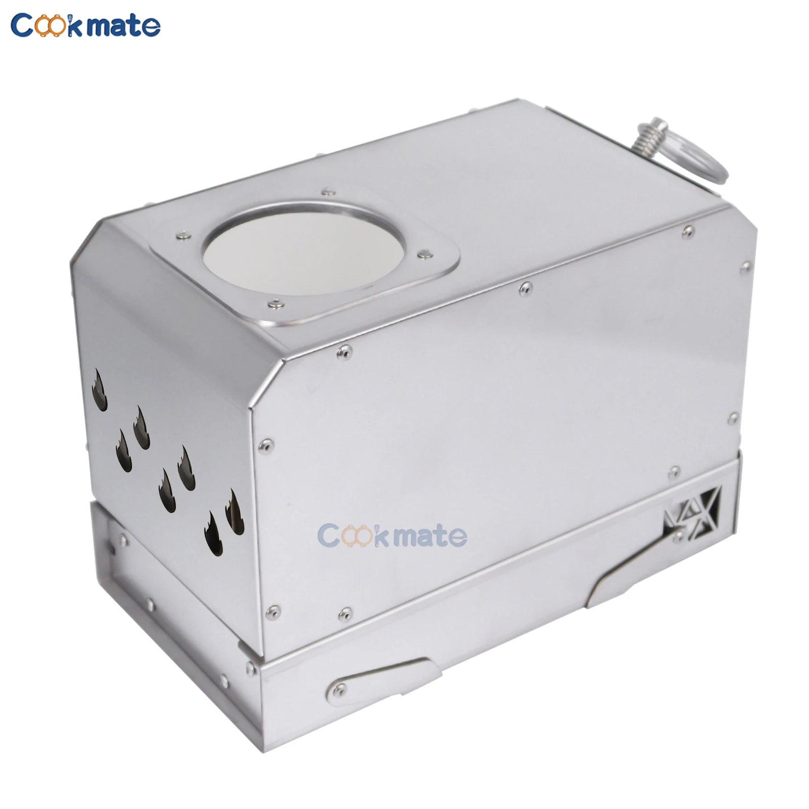 Stainless steel folding firewood stove | Deer viewing window heating+cooking dual-purpose camping stove for outdoor camping picnicking boiling water camping+cooking in one step - view 5