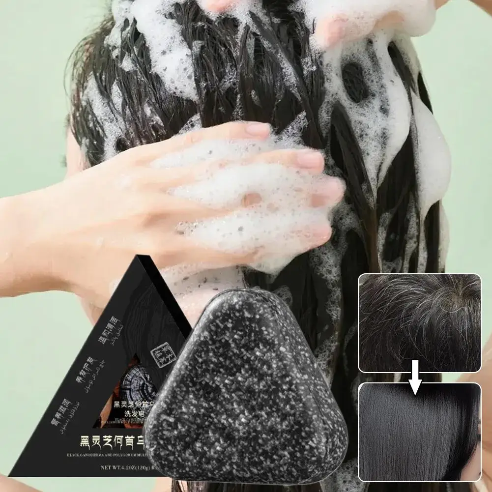 

NEW Natural Black Hair Shampoo Soap Handmade Bar With Multiflorum Hair Hair Shiny S Growth Polygonum Ganoderma Nourishing H I4H2