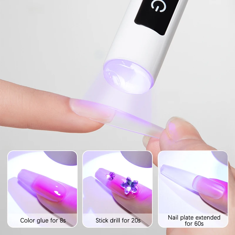 3IN1 Draagbare Nageldroger Mini UV Led Lamp Voor Manicure USB Oplaadbare Sneldrogende Nagels Gel Polish Drogen Lamp Nail Art Tool DIY