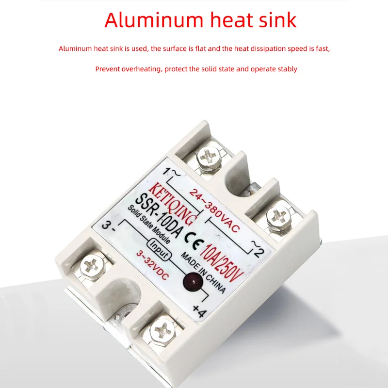 Solid State Relay  SSR-10DA SSR-25DA SSR-40DA SSR-60DA SSR-80DA SSR-100DA  Module 3-32V Input DC 24-380V AC Output High Quality