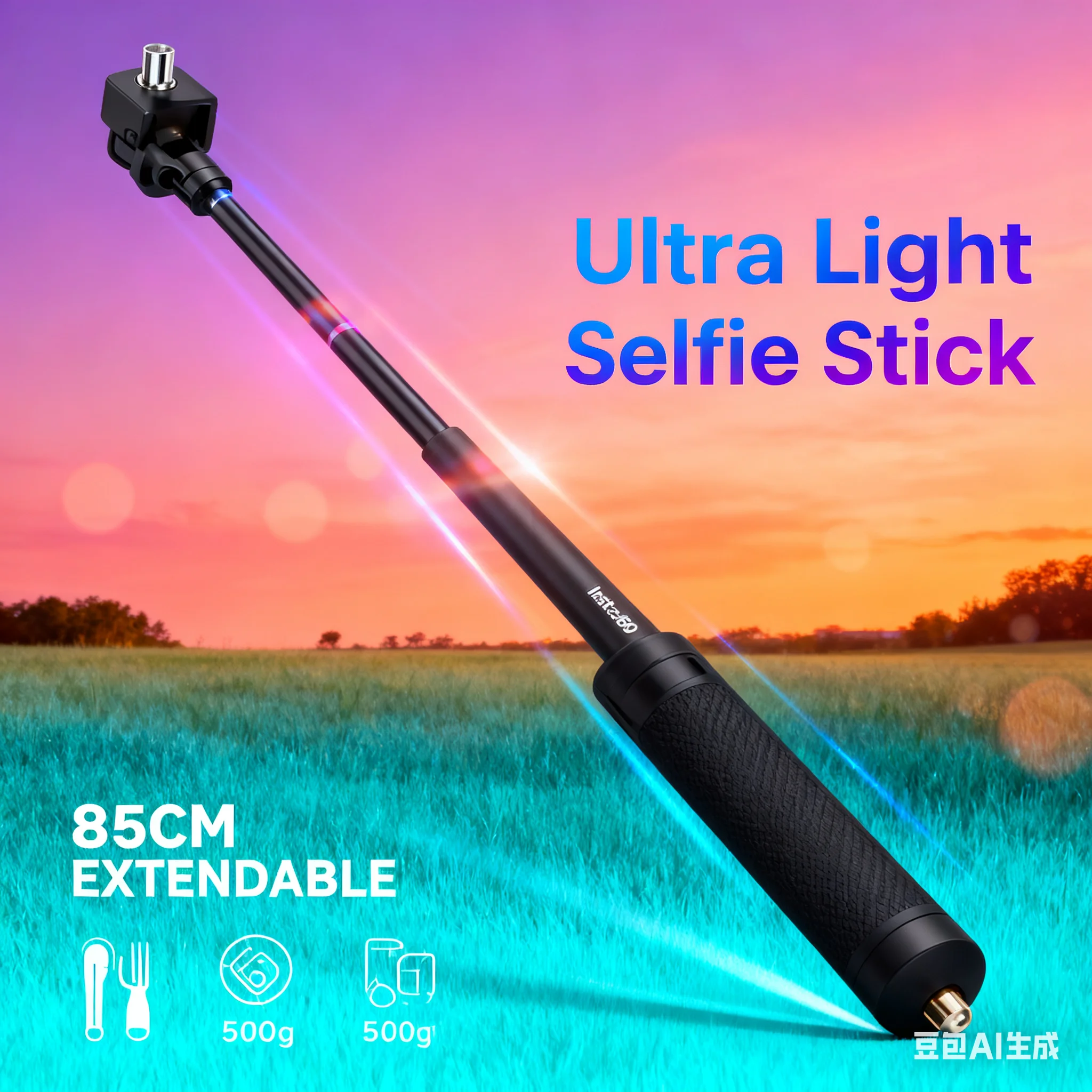 

Портативная невидимая палка для селфи 85 см для Insta360 — для GO Ultra/X5/Ace Pro 2, стандартная ручка, универсальная совместимость