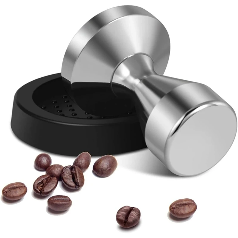 Metal Coffee Tamper 58mm Espresso Tamper Coffee Powder Distributor Coffee Accessories Silicone Coffee Tamper Mat Dropship