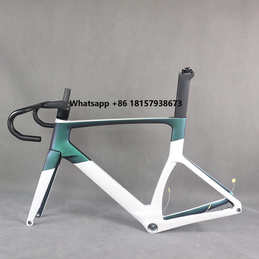 

Bicycle Aero Road Bike Carbon Frame Racing Flat Mount Disc Bicycle Part All Inner Cable T1000 Frameset 0218chameleon TT-X38