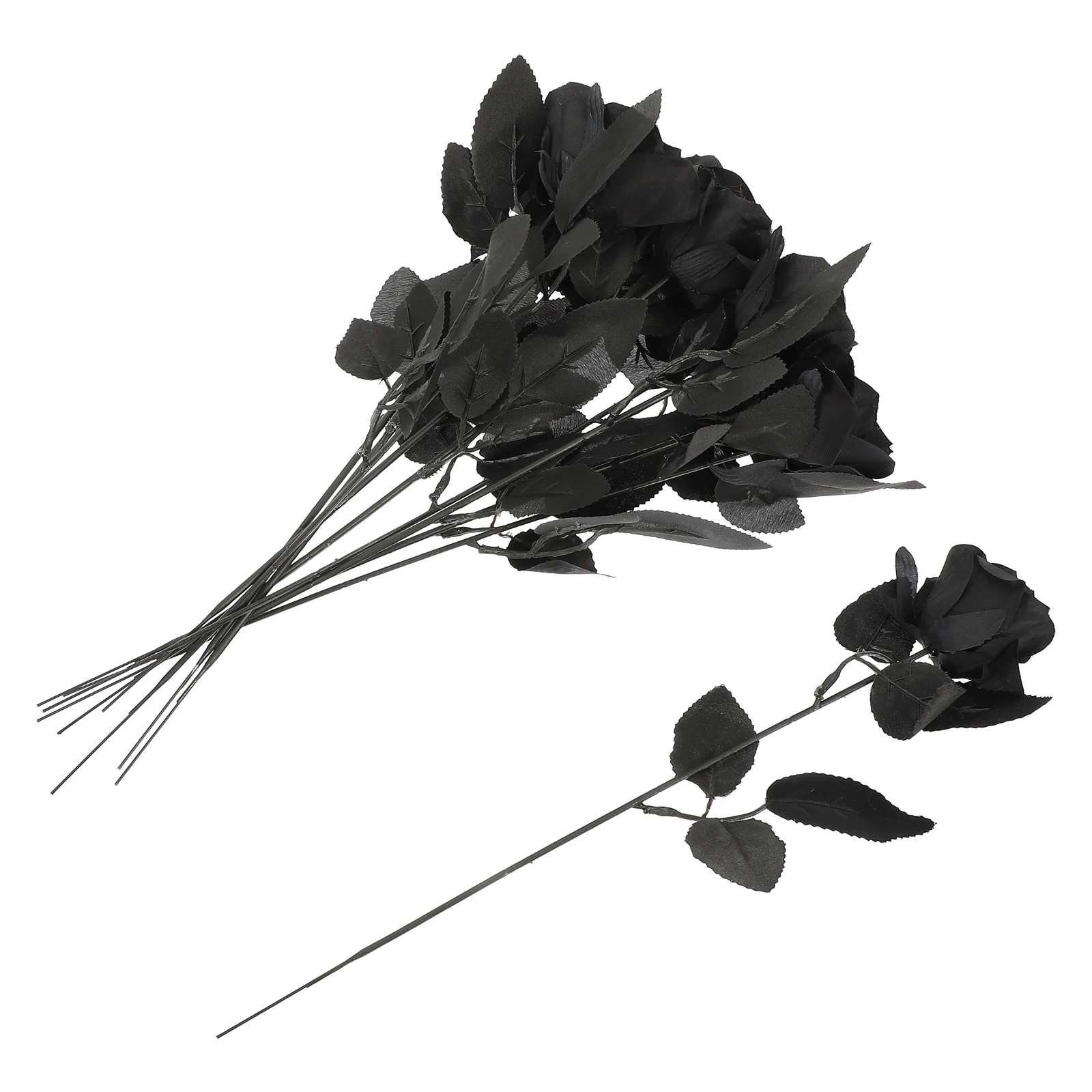 

10pcs Halloween Fake Skull Roses Decorative Artificial Rose For Party Haunted House Halloween Decoration Creepy Flower Prop