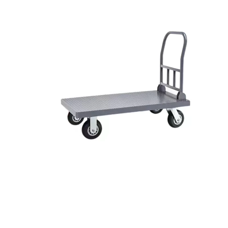 

90*60cm Heavy Duty Steel Hand Carts Trolleys 500kg Industrial Foldable Transportation