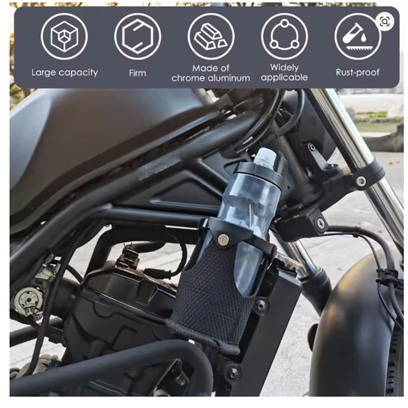 360 °   スイベルマウントオートバイカップホルダー大容量オートバイドリンクホルダーハンドルバー/バンパー/ポールマウント用-SPMI