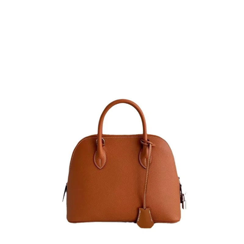 Agulha de costura manual de alta qualidade saco de boliche 25shell bagbolidefirst camada de couro nicho bolsa crossbody feminina