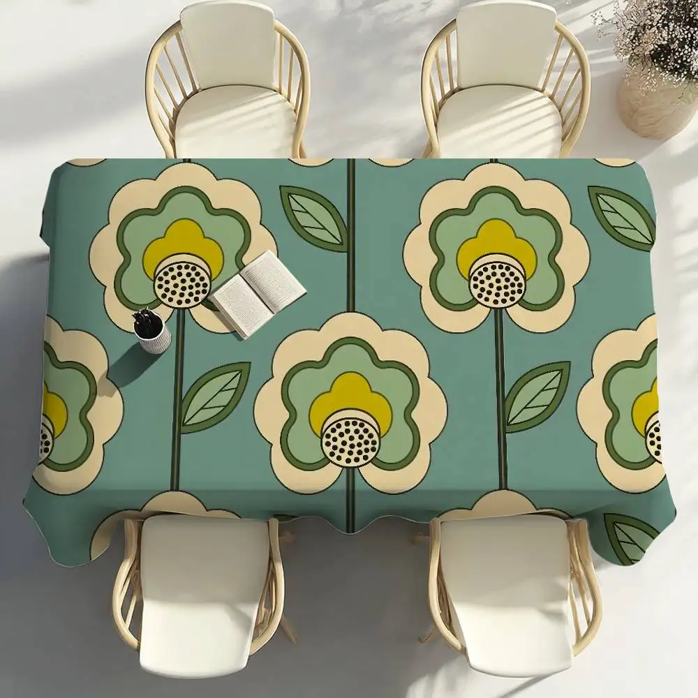 O-Orla Kiely Flower Party Decor Esszimmer Home Küche Terrassen Wasserdichte, schmutzabweisende Tischdecke