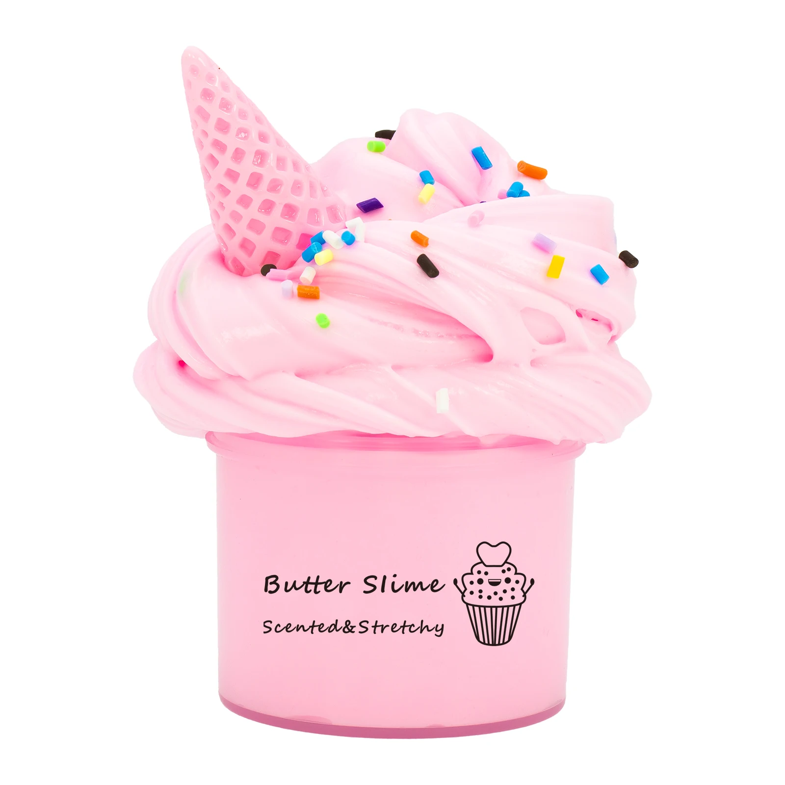 Slime perfumado de mantequilla de 70ML, accesorios elásticos y no pegajosos para conos de helado, cumpleaños, vacaciones, regalos de fiesta del día de Pascua, artesanías