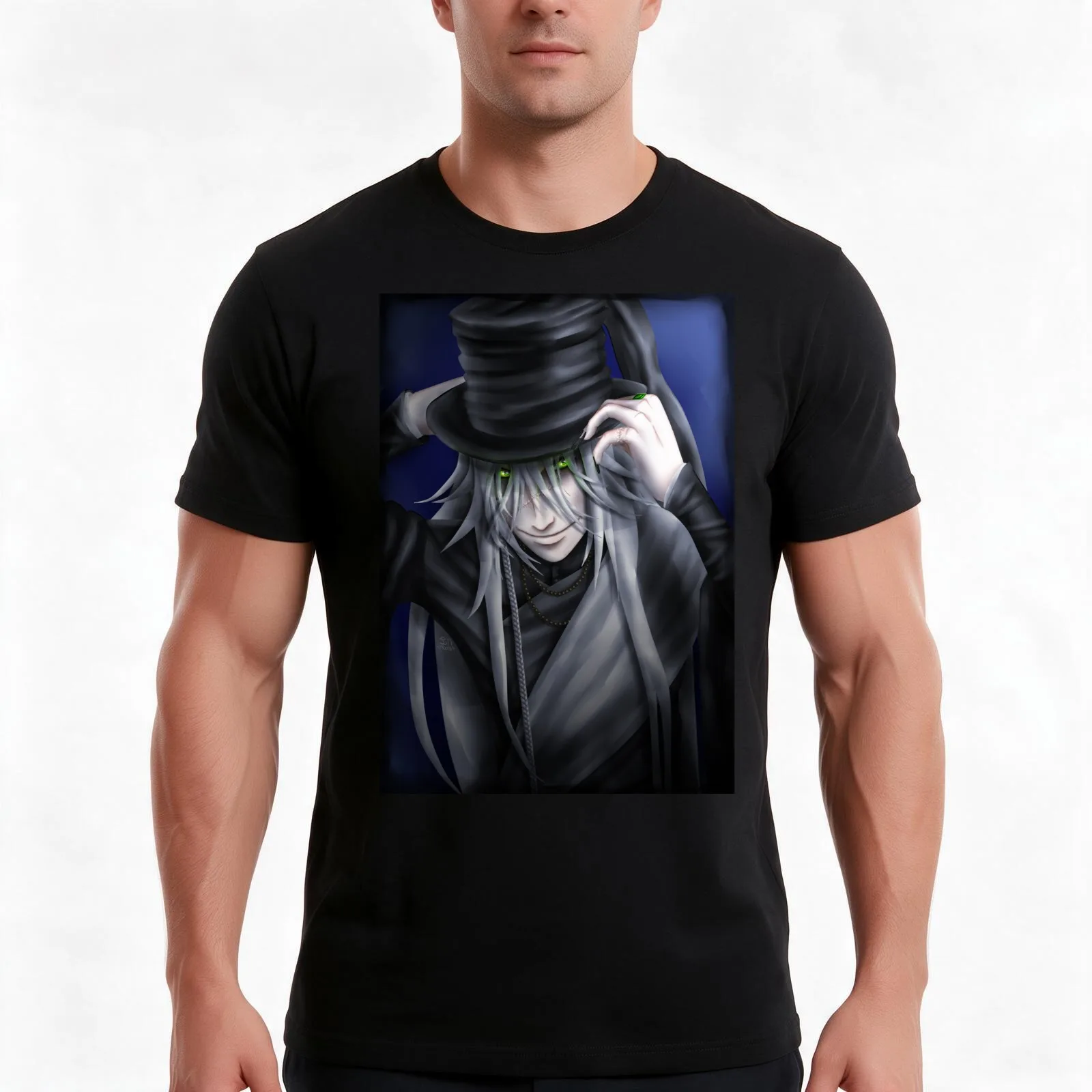 Undertaker Hat Tip T-Shirt, Summer Casual Cotton Tee, Oversized Streetwear Tops, Vintage Graphic Print, Loose Fit Short Sleeve