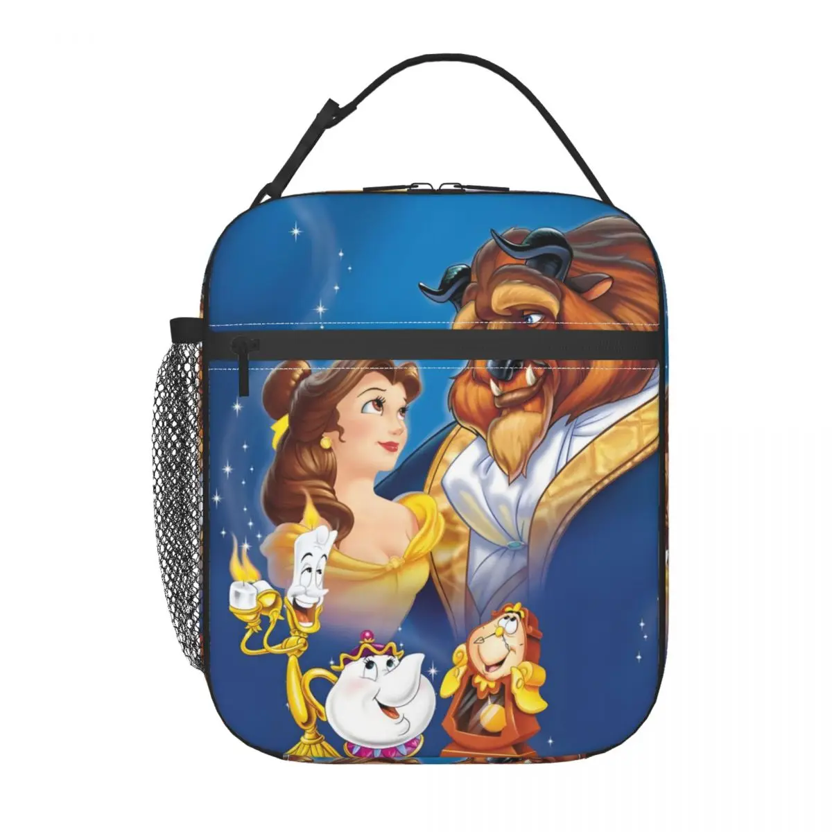 

Custom Belle Beauty And The Beast Cartoons Manga Lunch Bag for Thermal Cooler Insulated Bento Box Kids Waterproof Tote Bags
