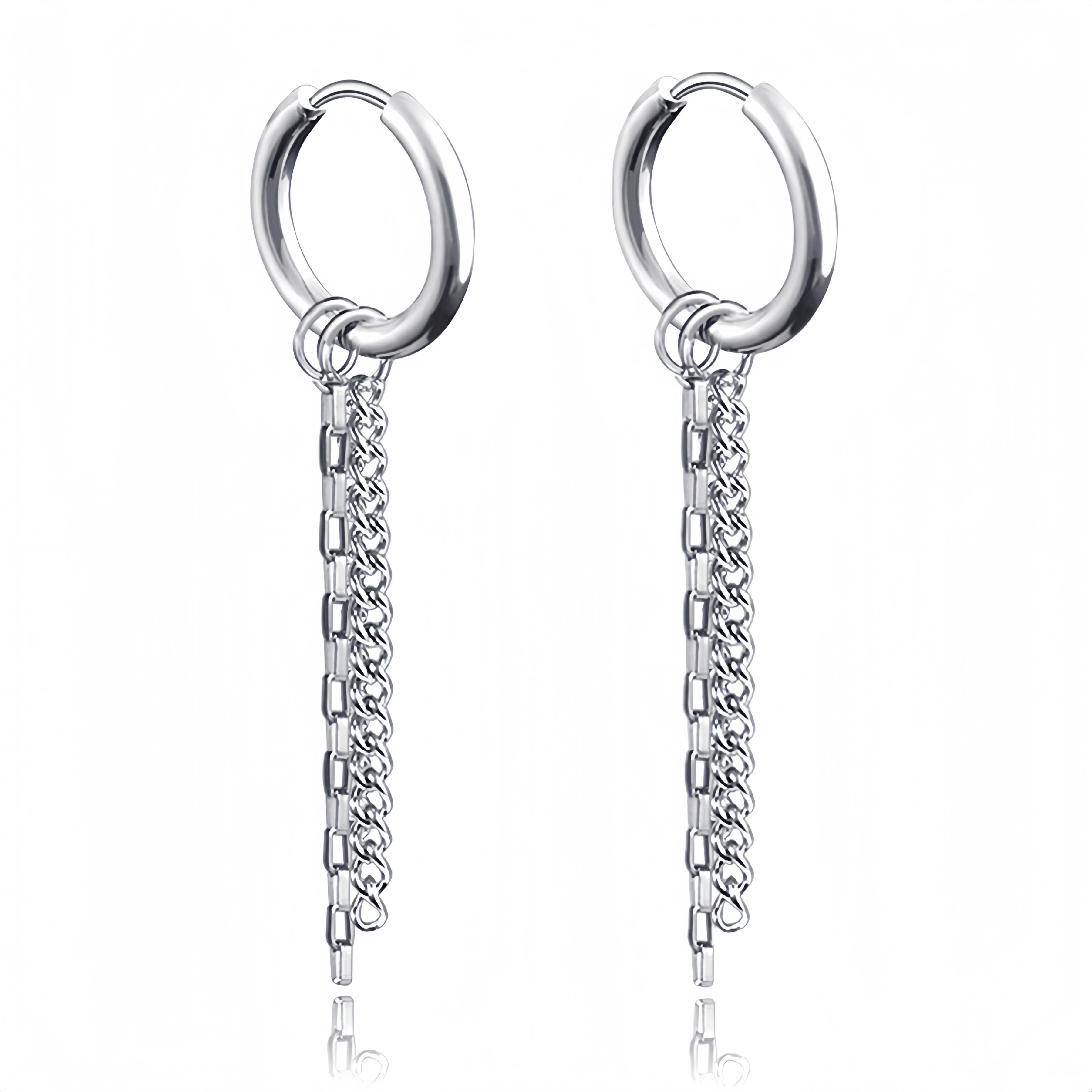 Lange hängende Kreuze Blätter Anhänger Creolen Frau Ohrringe Mann Vintage Edelstahl Hip Hop Ohr Piercing Schmuck Zubehör