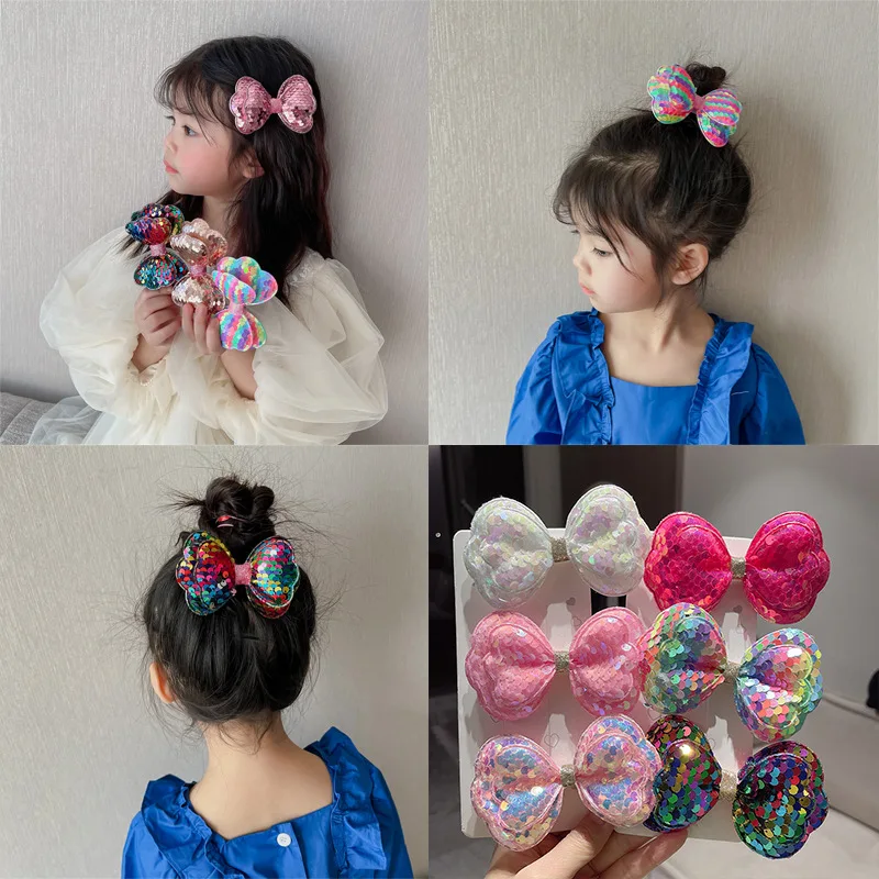 European and n children's sequins, bows, double-decked sparkly hair clips, Princess Darling headdress