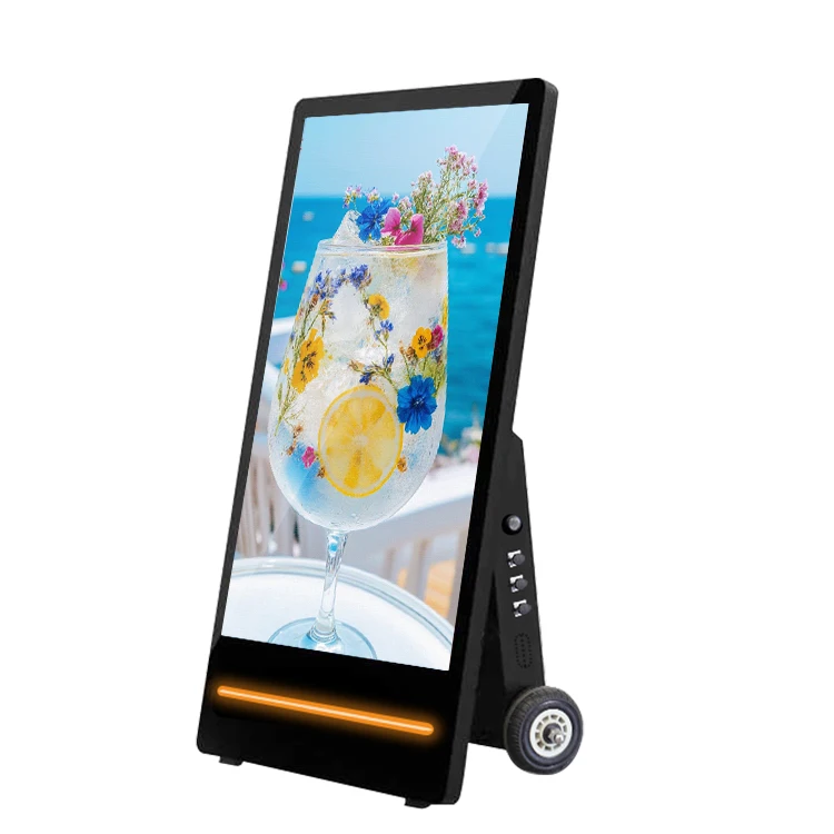 43inch High Brightness Outdoor Lcd Advertising Screen Android CMS Portable Battery Digital Powered A Board
